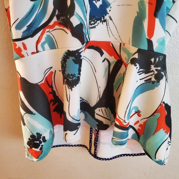 Akemi + Kin Floral Sleeveless Peplum Boho Top - Picture 5 of 5